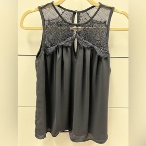 Greylin Sleeveless Top in Black with Lace